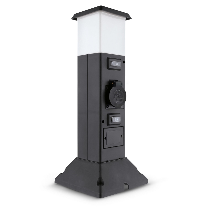 Brilagi - Välisvalgusti 2 SCHUKO-pesaga 1xE14/15W/230V IP44 must