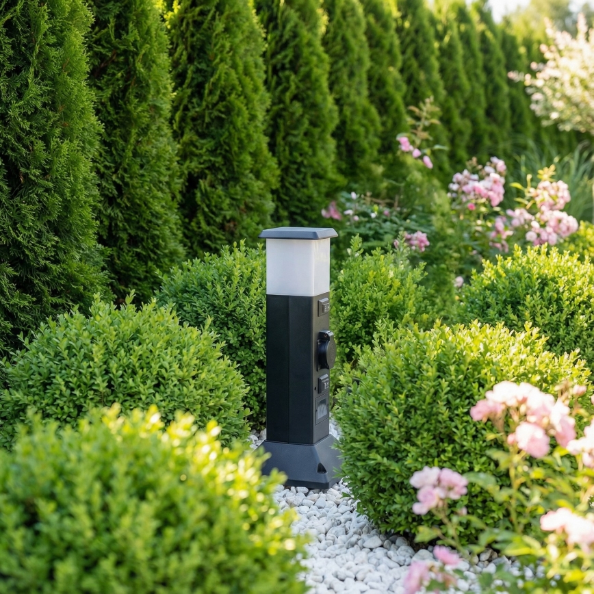 Brilagi - Välisvalgusti 2 SCHUKO-pesaga 1xE14/15W/230V IP44 must