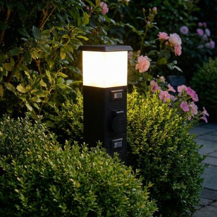 Brilagi - Välisvalgusti 2 SCHUKO-pesaga 1xE14/15W/230V IP44 must