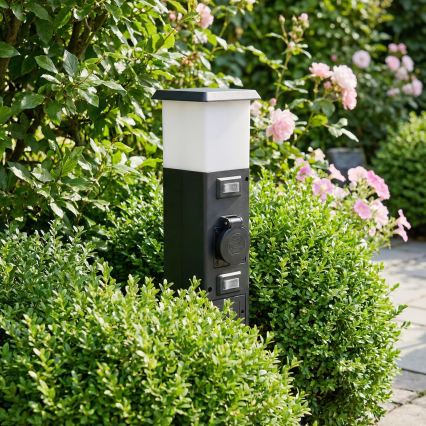 Brilagi - Välisvalgusti 2 SCHUKO-pesaga 1xE14/15W/230V IP44 must