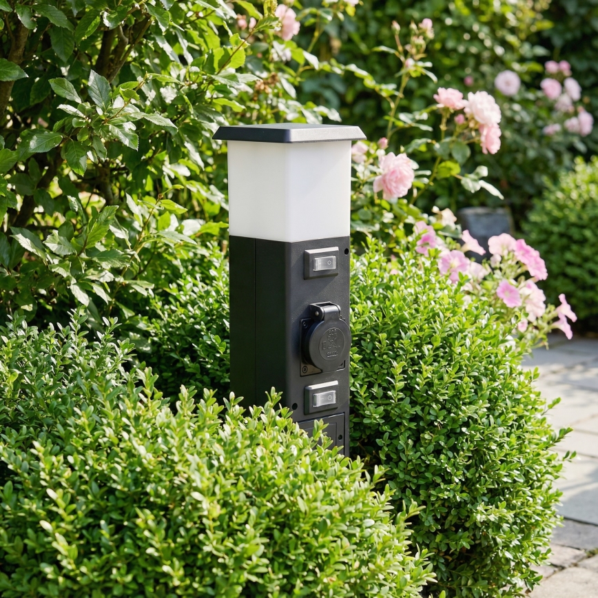 Brilagi - Välisvalgusti 2 SCHUKO-pesaga 1xE14/15W/230V IP44 must