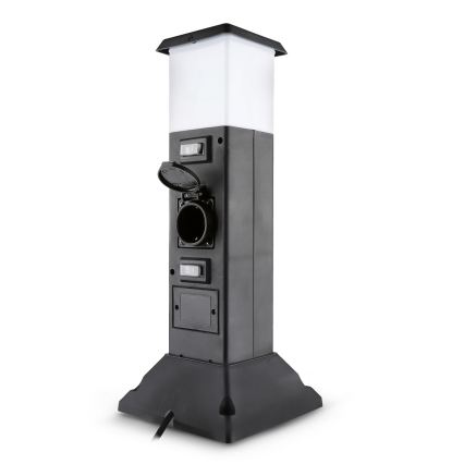 Brilagi - Välisvalgusti 2 SCHUKO-pesaga 1xE14/15W/230V IP44 must