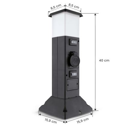 Brilagi - Välisvalgusti 2 SCHUKO-pesaga 1xE14/15W/230V IP44 must