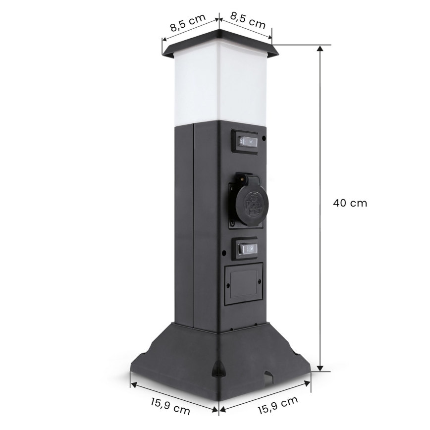 Brilagi - Välisvalgusti 2 SCHUKO-pesaga 1xE14/15W/230V IP44 must