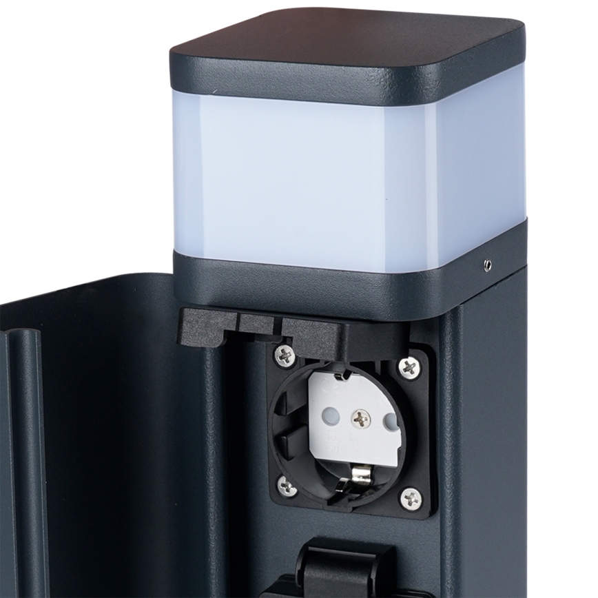 Brilagi - Välisvalgusti PILLAR kahe SCHUKO-pistikupesaga 1xG9/11W/230V IP44 antratsiit
