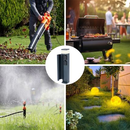 Brilagi - Välisvalgusti kahe SCHUKO-pistikupesaga PILLAR 1xG9/11W/230V IP44 antratsiit