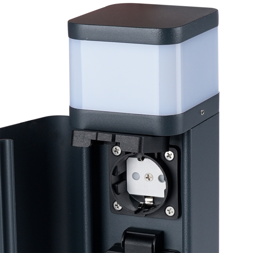 Brilagi - Välisvalgusti kahe SCHUKO-pistikupesaga PILLAR 1xG9/11W/230V IP44 antratsiit