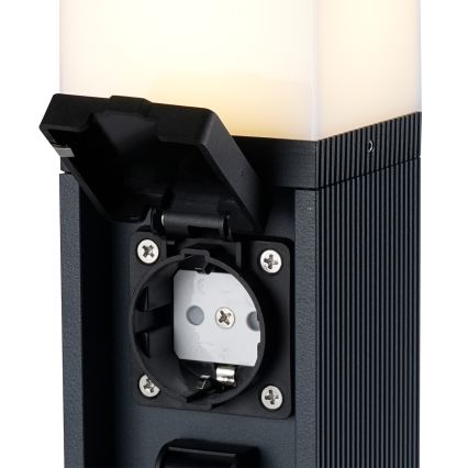 Brilagi -Välisvalgusti 2 SCHUKO-pistikupesaga PILLAR 1xG9/11W/230V IP44 antratsiit