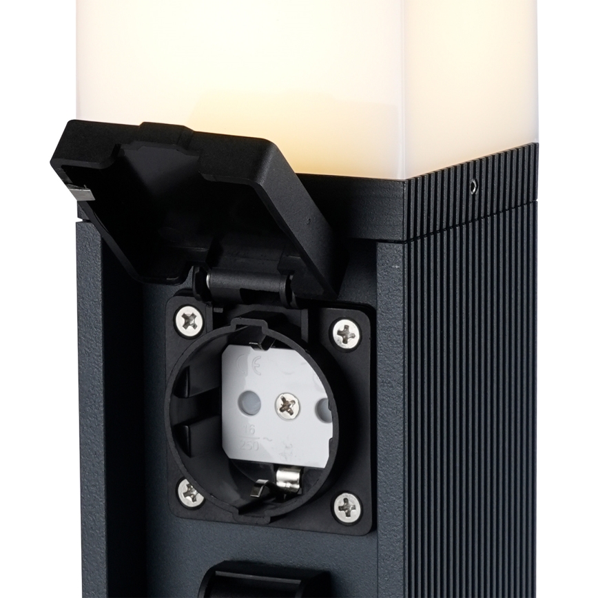 Brilagi -Välisvalgusti 2 SCHUKO-pistikupesaga PILLAR 1xG9/11W/230V IP44 antratsiit