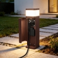 BRILAGI - Välisvalgusti 2 SCHUKO-pistikupesaga PILLAR 1xG9/11W/230V IP44 pruun