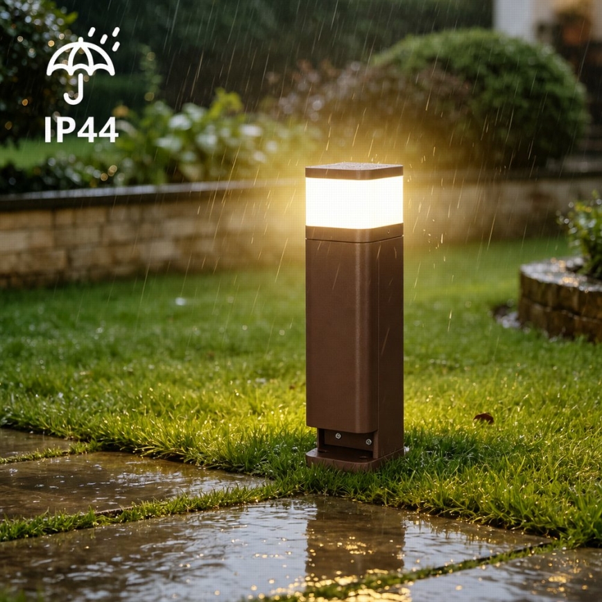 BRILAGI - Välisvalgusti 2 SCHUKO-pistikupesaga PILLAR 1xG9/11W/230V IP44 pruun
