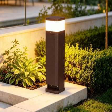 BRILAGI - Välisvalgusti 2 SCHUKO-pistikupesaga PILLAR 1xG9/11W/230V IP44 pruun