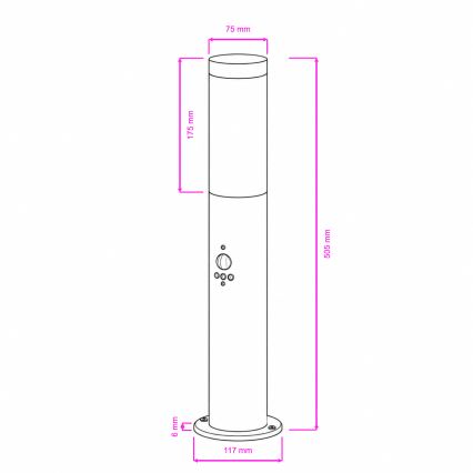 BRILAGI - Välisvalgusti anduriga ELIA 1xE27/20W/230V IP44 50 cm antratsiit