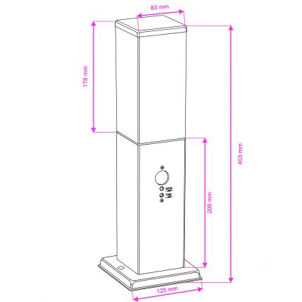 BRILAGI - Välisvalgusti anduriga NOVA 1xE27/15W/230V 40 cm IP44 must