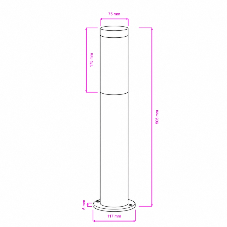 BRILAGI - Välisvalgusti ELIA 1xE27/20W/230V IP44 50 cm mattkroom