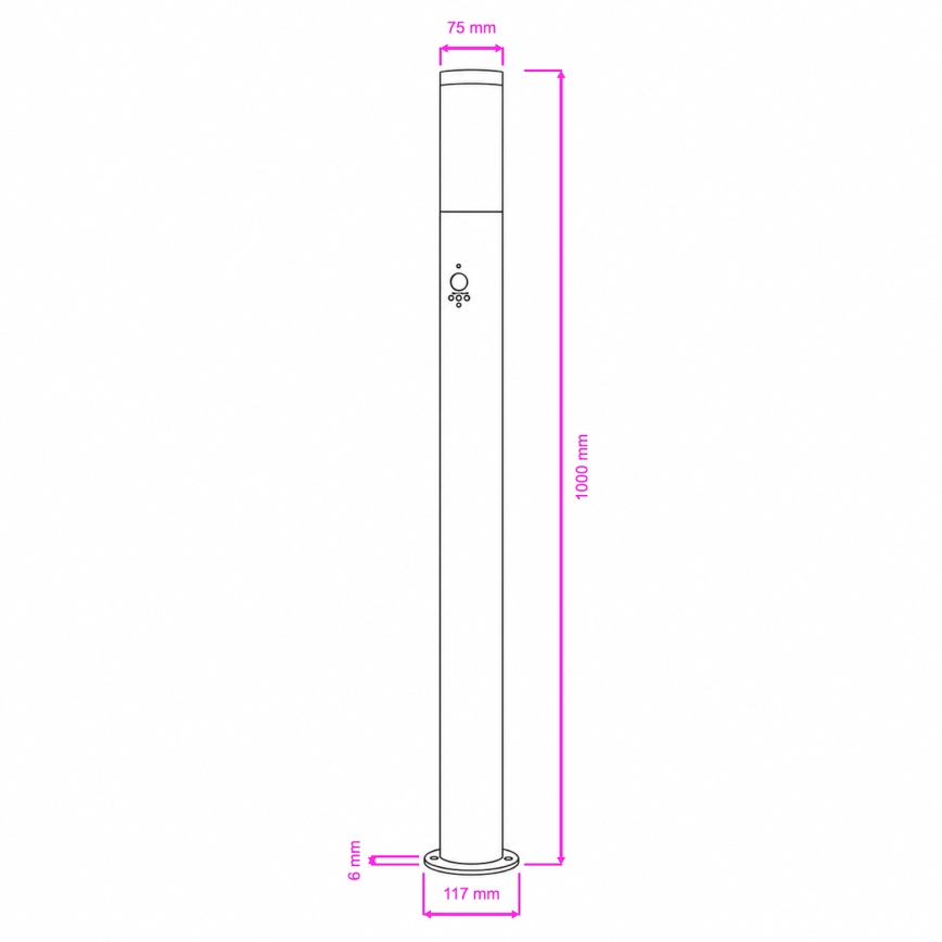 BRILAGI - välisvalgusti liikumisanduriga ELIA 1xE27/20W/230V IP44 100 cm mattkroom