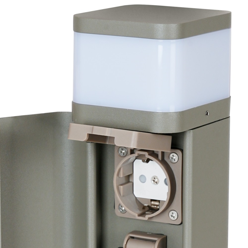 BRILAGI - Välisvalgusti kahe pistikupesaga SCHUKO PILLAR 1xG9/11W/230V IP44 hall