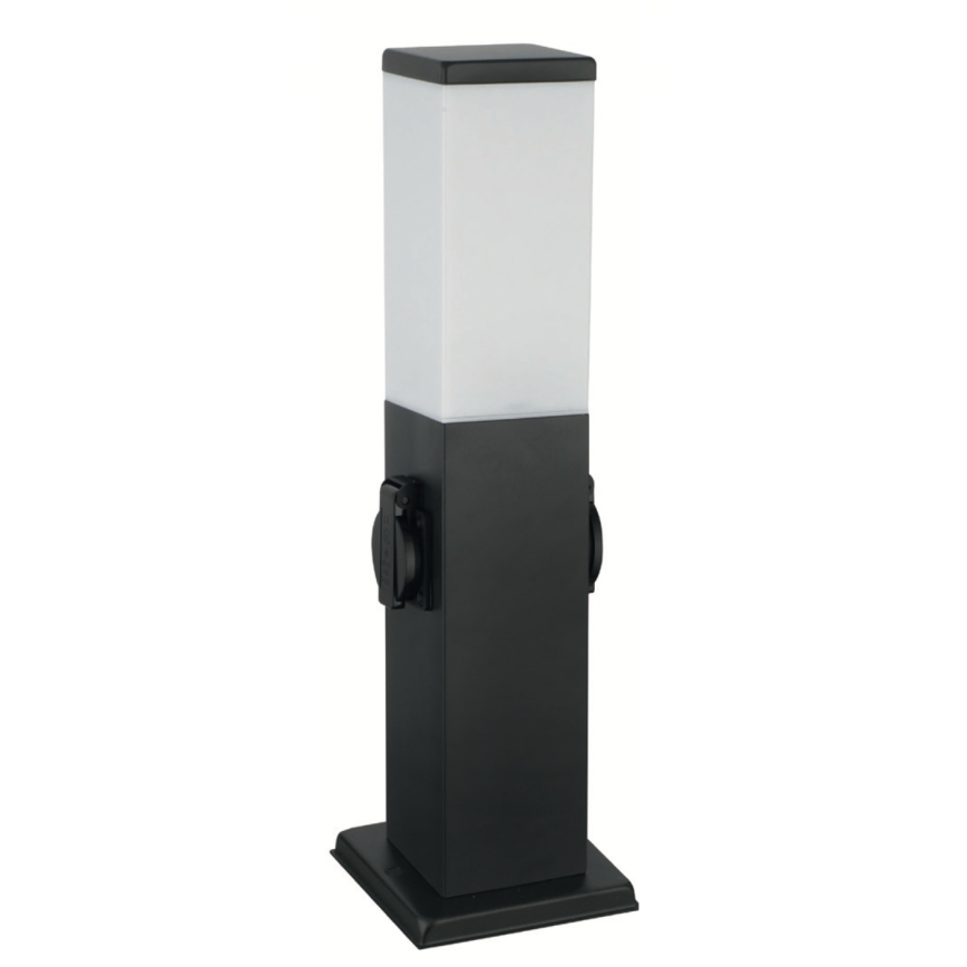 Brilagi - Välisvalgusti NOVA kahe SCHUKO-pistikupesaga 1xE27/15W/230V 40 cm IP44 must