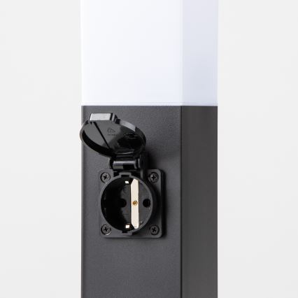 BRILAGI - Välisvalgusti NOVA kahe SCHUKO-pistikupesaga 1xE27/15W/230V 40 cm IP44 must