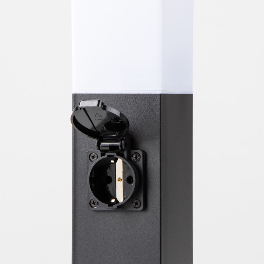 BRILAGI - Välisvalgusti NOVA kahe SCHUKO-pistikupesaga 1xE27/15W/230V 40 cm IP44 must