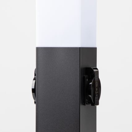 BRILAGI - Välisvalgusti NOVA kahe SCHUKO-pistikupesaga 1xE27/15W/230V 40 cm IP44 must