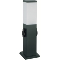 Brilagi - välisvalgusti kahe SCHUKO-pistikupesaga 1xE27/15W/230V 40 cm IP44 antratsiit