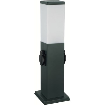 Brilagi - välisvalgusti kahe SCHUKO-pistikupesaga 1xE27/15W/230V 40 cm IP44 antratsiit