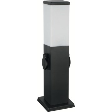 Brilagi - Välisvalgusti kahe SCHUKO-pistikupesaga 1xE27/15W/230V 40 cm IP44 must