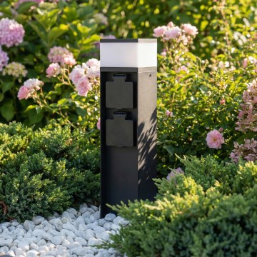 Brilagi - Välisvalgusti kahe SCHUKO-pistikupesaga 1xG9/11W/230V IP44 must