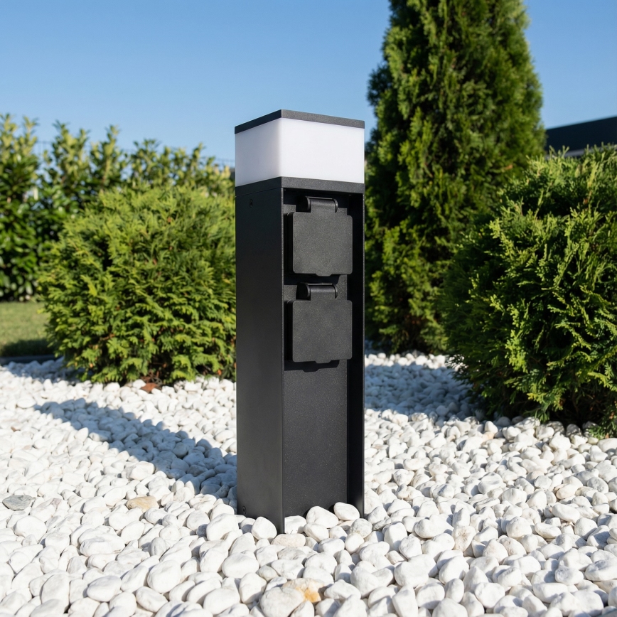 Brilagi - Välisvalgusti kahe SCHUKO-pistikupesaga 1xG9/11W/230V IP44 must