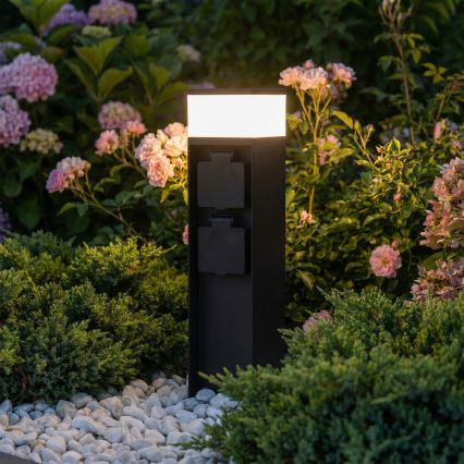 Brilagi - Välisvalgusti kahe SCHUKO-pistikupesaga 1xG9/11W/230V IP44 must