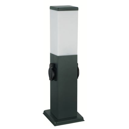 Brilagi - Välisvalgusti kahe SCHUKO-pistikupesaga NOVA 1xE27/15W/230V 40 cm IP44 antratsiit