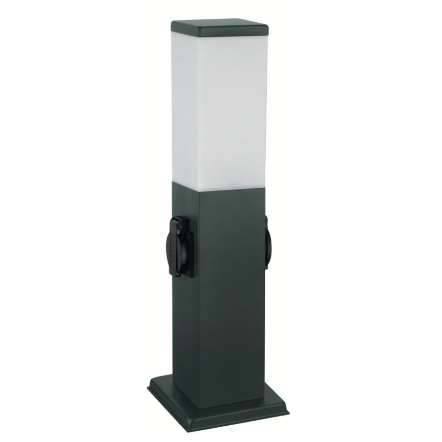 Brilagi - Välisvalgusti kahe SCHUKO-pistikupesaga NOVA 1xE27/15W/230V 40 cm IP44 antratsiit