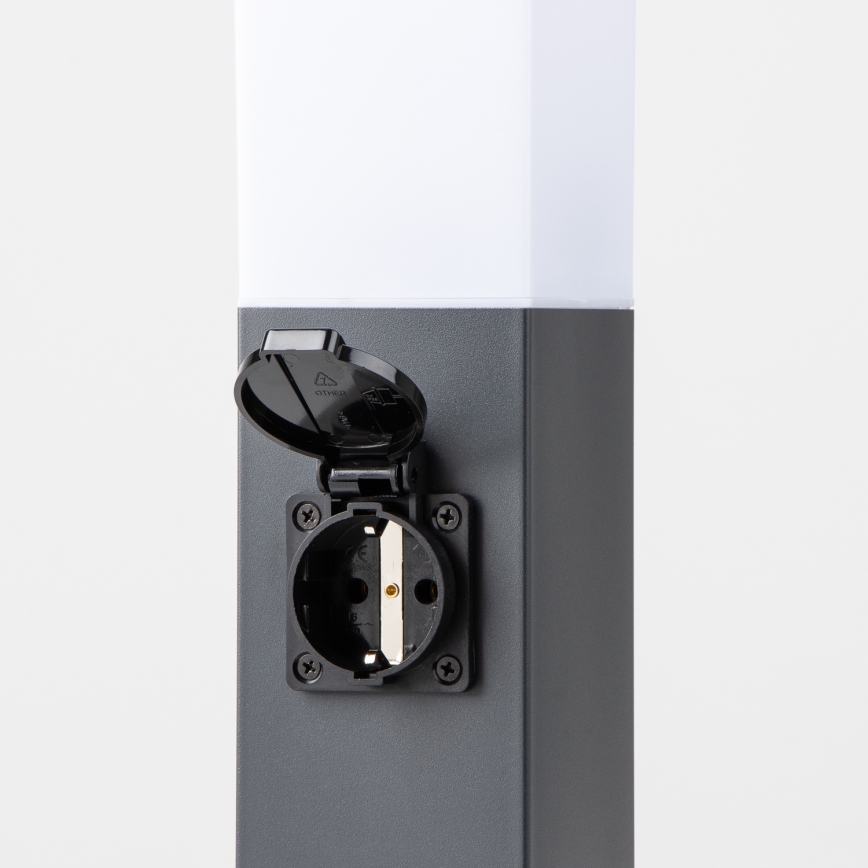 BRILAGI - Välisvalgusti kahe SCHUKO-pistikupesaga NOVA 1xE27/15W/230V 40 cm IP44 antratsiit