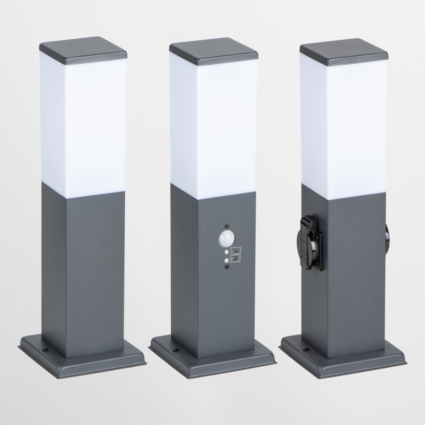 BRILAGI - Välisvalgusti kahe SCHUKO-pistikupesaga NOVA 1xE27/15W/230V 40 cm IP44 antratsiit