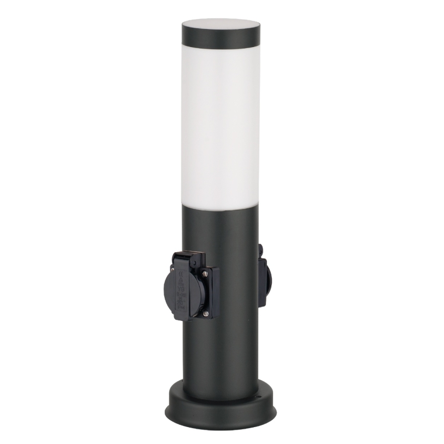 Brilagi – välisvalgusti kahe SCHUKO-pistikupesaga NOVA 1xE27/15W/230V 40 cm IP44 must