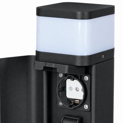 BRILAGI - Välisvalgusti kahe SCHUKO-pistikupesaga PILLAR 1xG9/11W/230V IP44 must