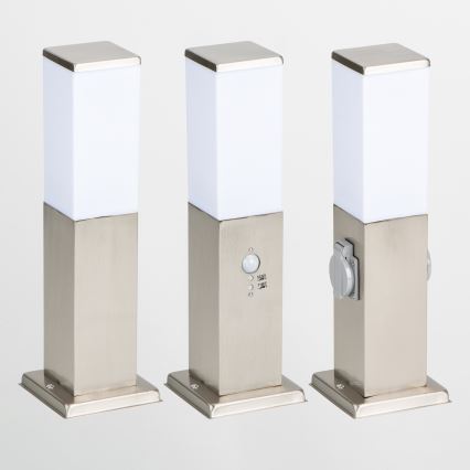 BRILAGI - välisvalgusti 2 SCHUKO-pistikupesaga NOVA 1xE27/15W/230V 40 cm IP44 mattkroom