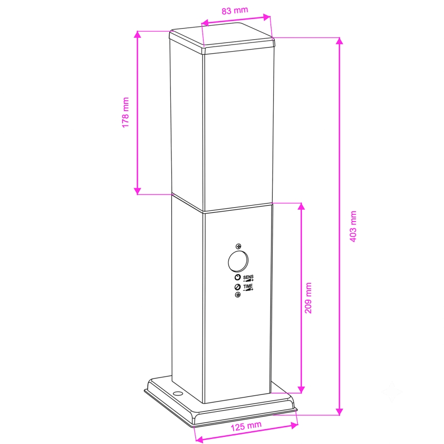 BRILAGI - Välisvalgusti liikumisanduriga NOVA 1xE27/15W/230V 40 cm IP44 pruun