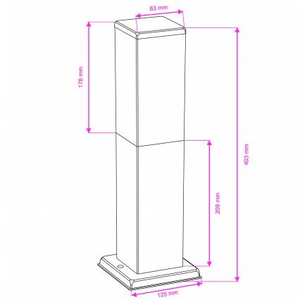 BRILAGI - Välisvalgusti NOVA 1xE27/15W/230V 40 cm IP44 antratsiit