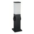 Brilagi - Välisvalgusti NOVA kahe SCHUKO-pistikupesaga 1xE27/15W/230V 40 cm IP44 must