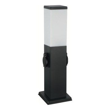 Brilagi - Välisvalgusti NOVA kahe SCHUKO-pistikupesaga 1xE27/15W/230V 40 cm IP44 must