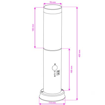 BRILAGI - Välisvalgusti NOVA liikumisanduriga 1xE27/15W/230V, 40 cm, IP44, must