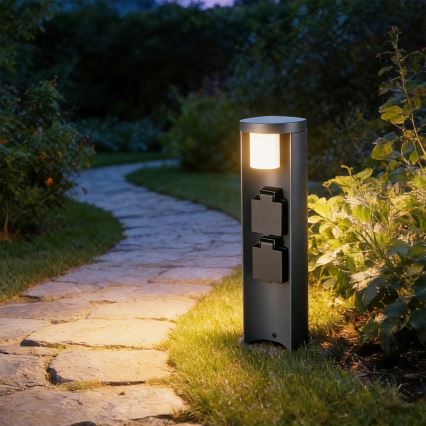 Brilagi - välisvalgusti kahe SCHUKO-pistikuga PILLAR 1xG9/11W/230V IP44 antratsiit