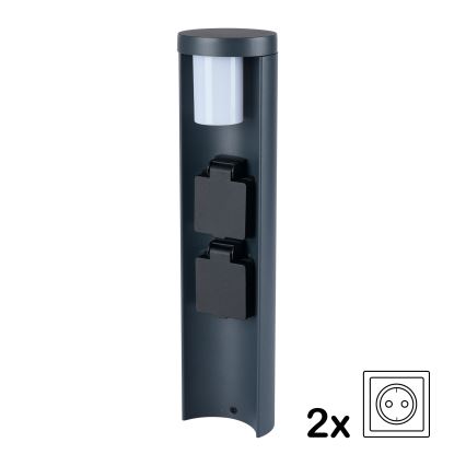 Brilagi - välisvalgusti kahe SCHUKO-pistikuga PILLAR 1xG9/11W/230V IP44 antratsiit