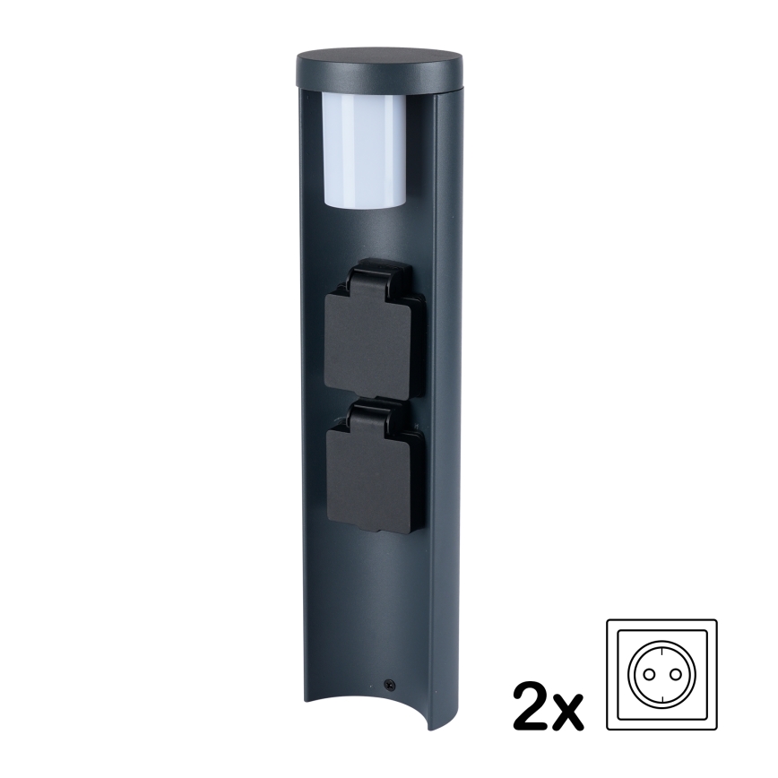 Brilagi - välisvalgusti kahe SCHUKO-pistikuga PILLAR 1xG9/11W/230V IP44 antratsiit