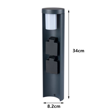 Brilagi - välisvalgusti kahe SCHUKO-pistikuga PILLAR 1xG9/11W/230V IP44 antratsiit