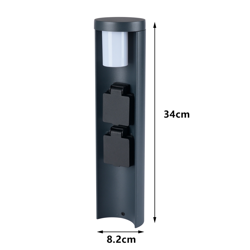 Brilagi - välisvalgusti kahe SCHUKO-pistikuga PILLAR 1xG9/11W/230V IP44 antratsiit