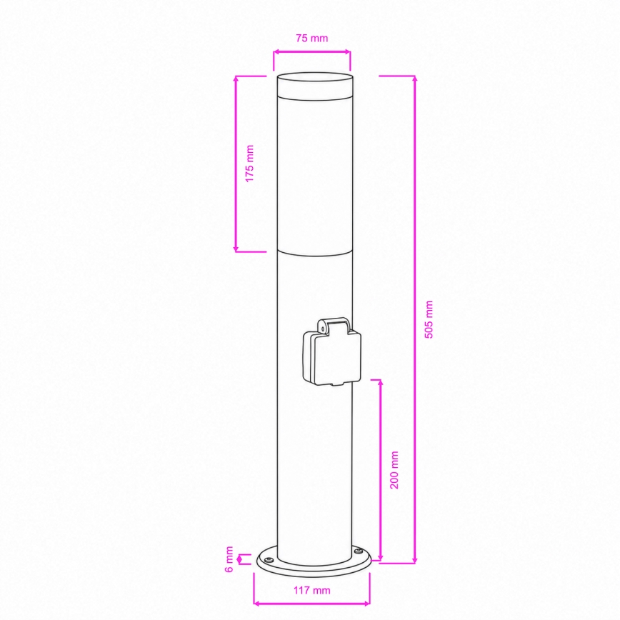 BRILAGI - Välisvalgusti pistikupesaga ELIA 1xE27/20W/230V IP44 50 cm antratsiit