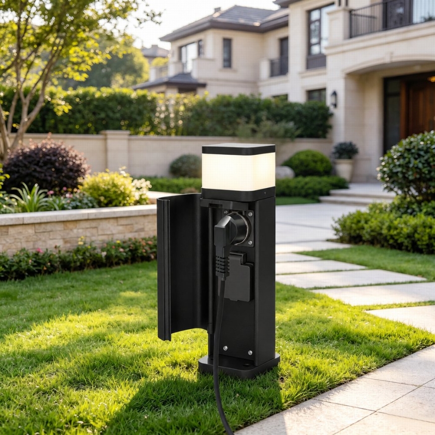 BRILAGI - Välisvalgusti SCHUKO PILLAR kahe pistikupesaga 1xG9/11W/230V IP44 must
